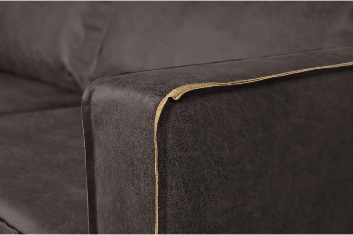 Vintage-Ledersofa 3-Sitzer schwarz SONNY