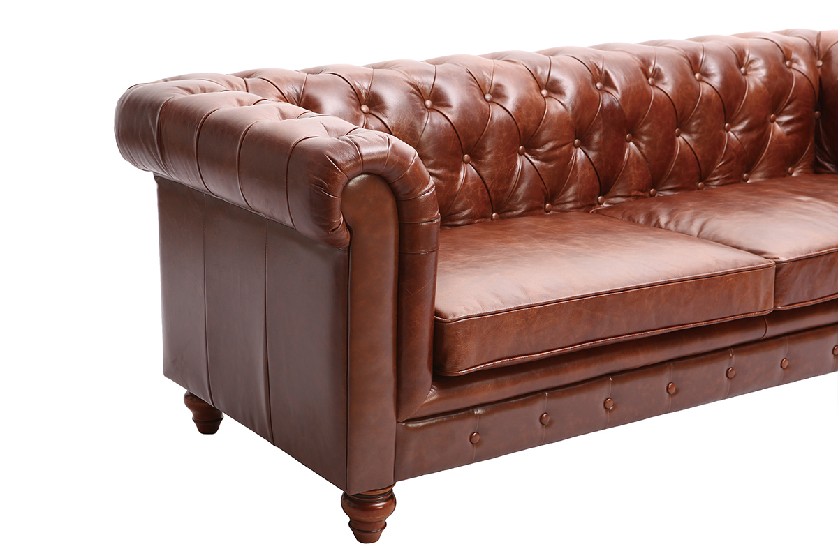 Vintage-Ledersofa 3 Sitzpltze CHESTERFIELD