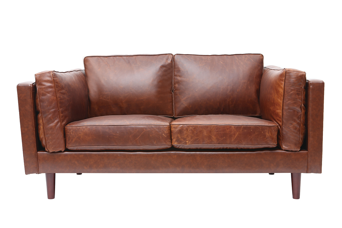 Vintage-Ledersofa Braun 2 Sitzpltze CURTIS