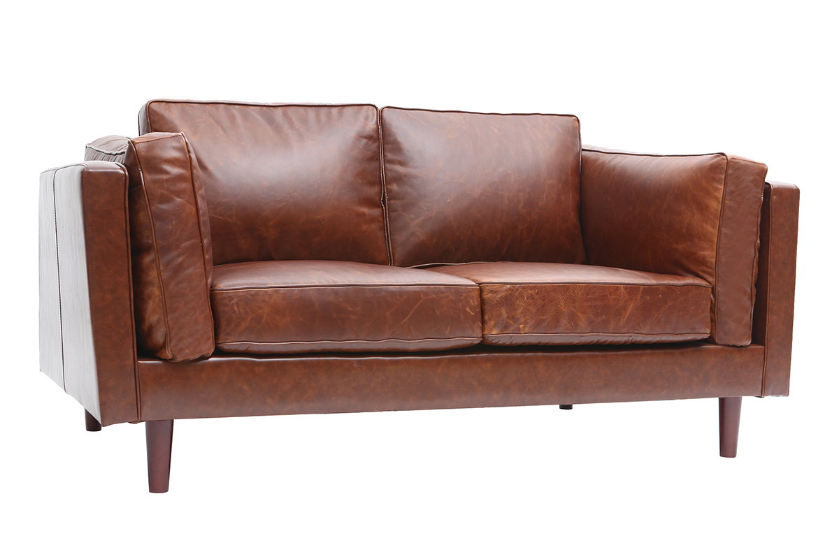 Vintage-Ledersofa Braun 2 Sitzpltze CURTIS