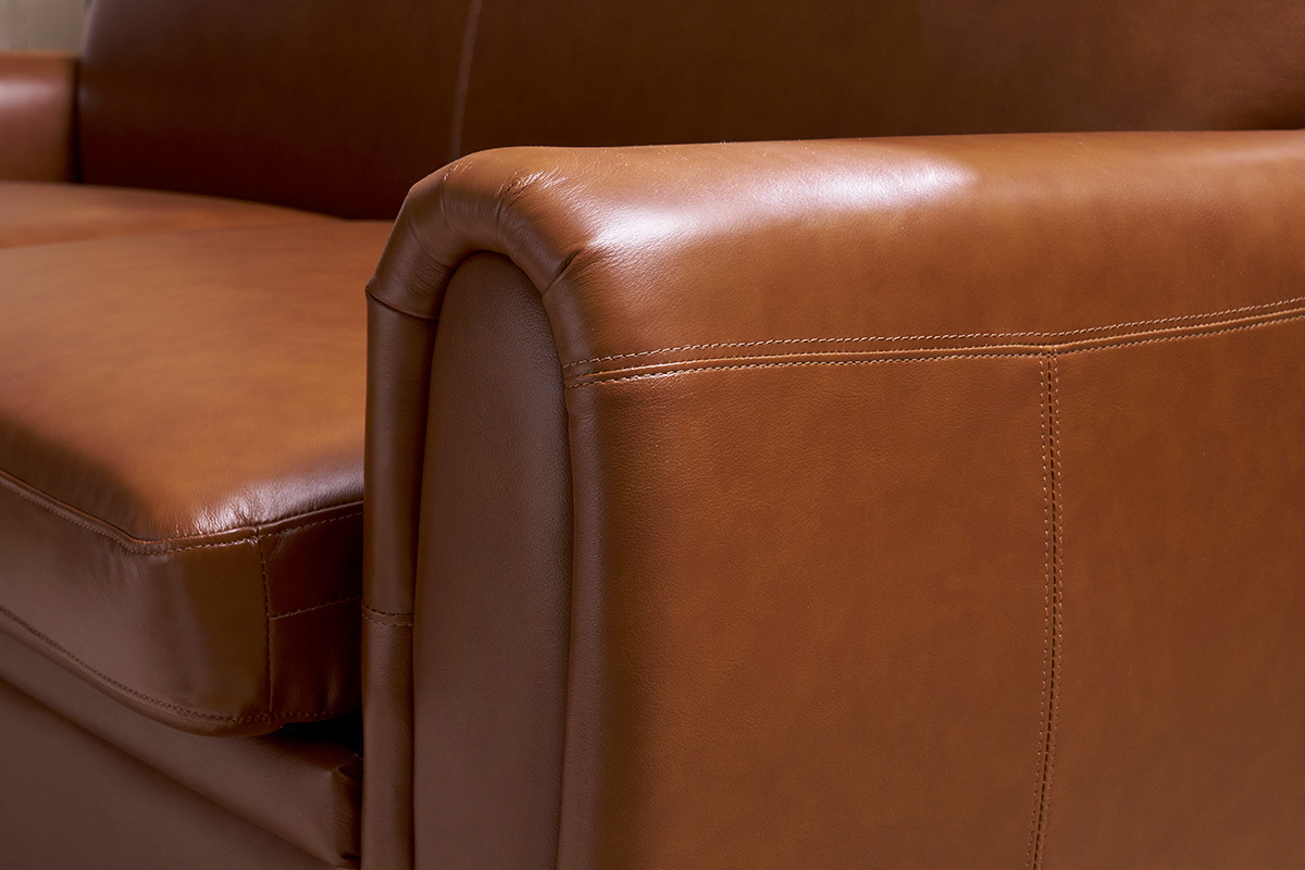 Vintage-Ledersofa braun 3-Sitzer CLUB