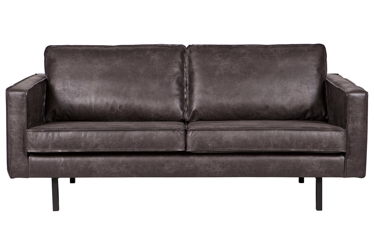 Vintage-Ledersofa Schwarz 2 Sitzpl�tze ASPEN