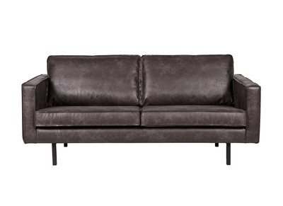 Vintage-Ledersofa Schwarz 2 Sitzplätze ASPEN - Vintage-Ledersofa Schwarz 2 Sitzplätze ASPEN