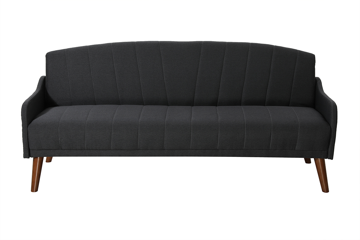Vintage-Schlafsofa dunkelgrau 3-Sitzer ARYA