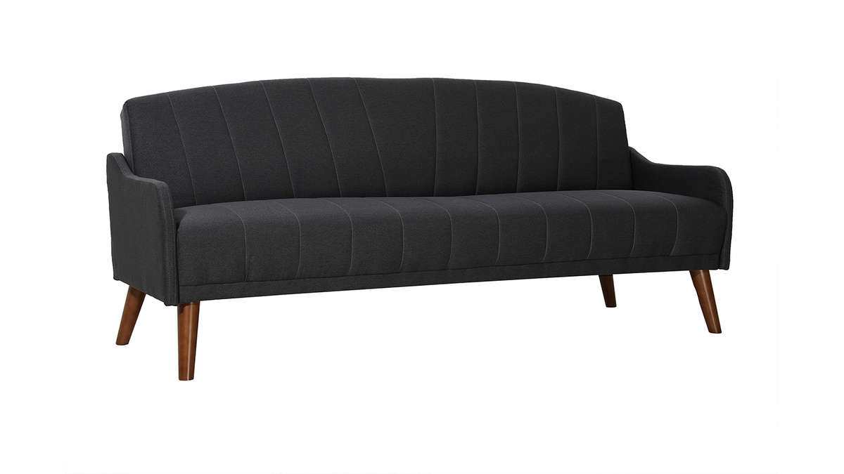 Vintage-Schlafsofa dunkelgrau 3-Sitzer ARYA