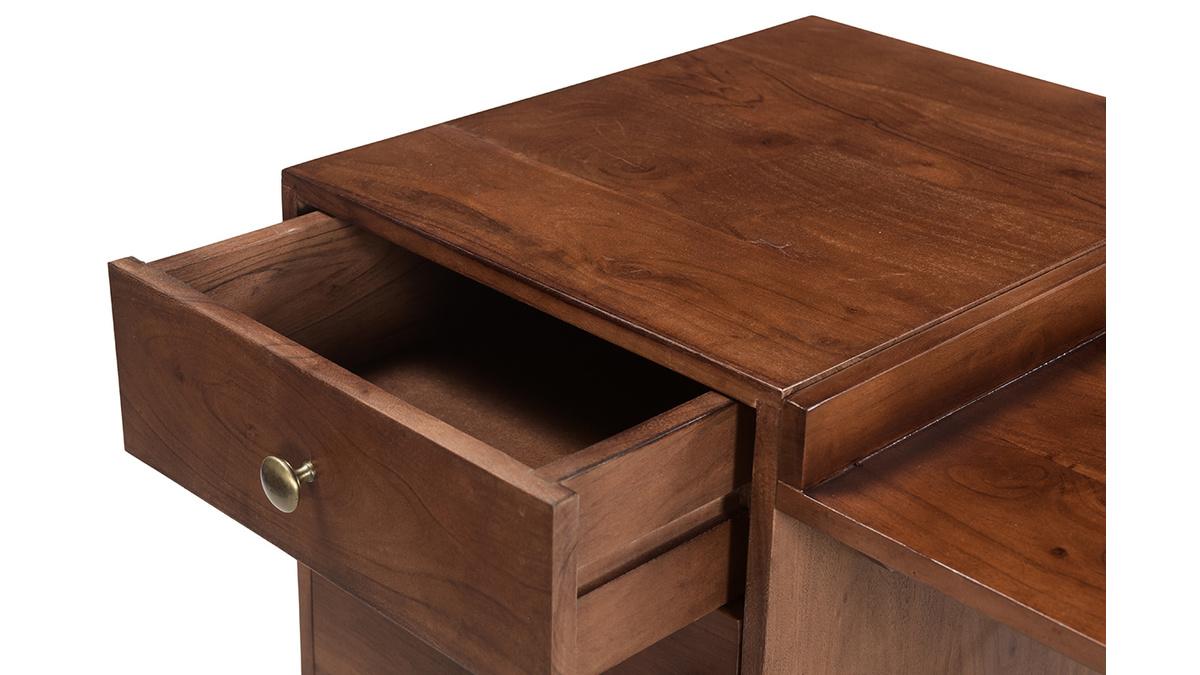 Vintage-Schreibtisch mit Schubladenelement aus massivem Akazienholz B130 cm  ROBY