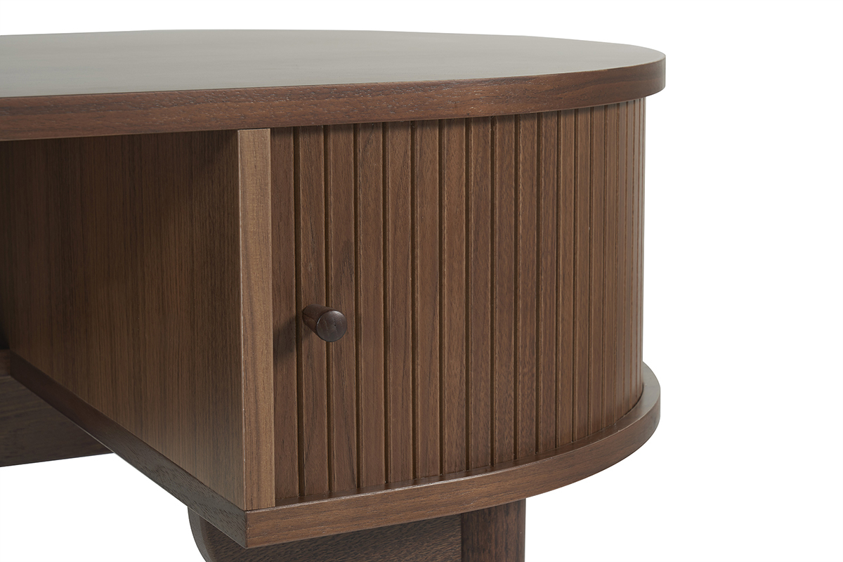 Vintage-Schreibtisch mit Stauraum und Schiebetren aus dunklem Holz B130 cm EPIC