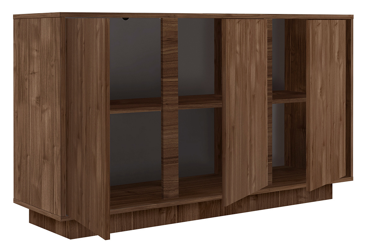 Vintage-Sideboard 3-trig Walnussfinish B138 cm COMO
