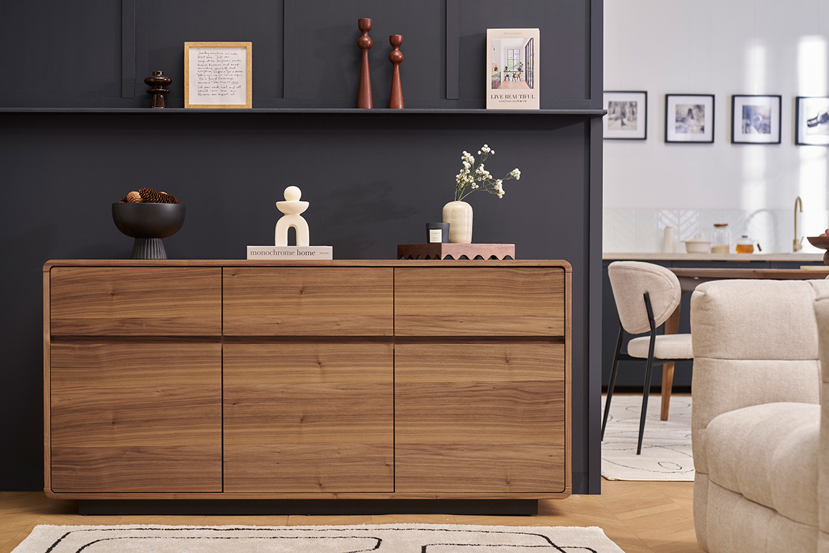 Vintage-Sideboard in Nussbaumoptik 160 cm JAKO