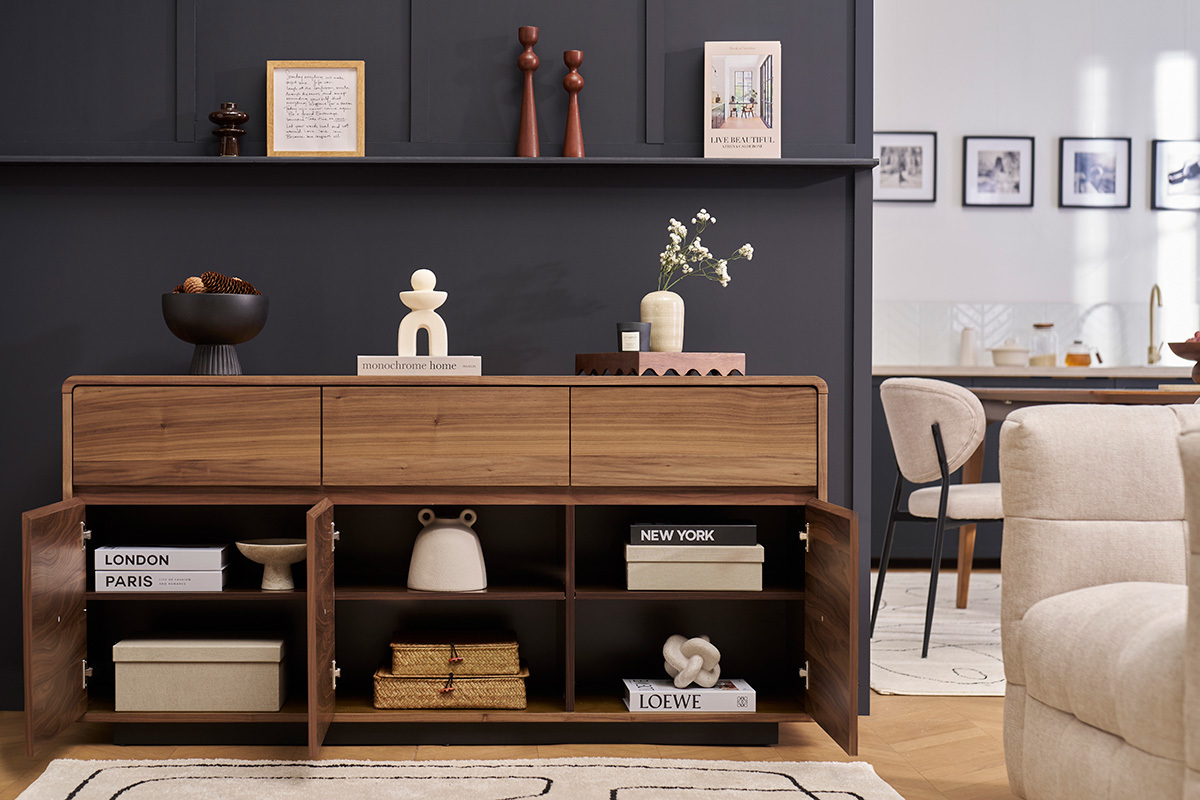 Vintage-Sideboard in Nussbaumoptik 160 cm JAKO