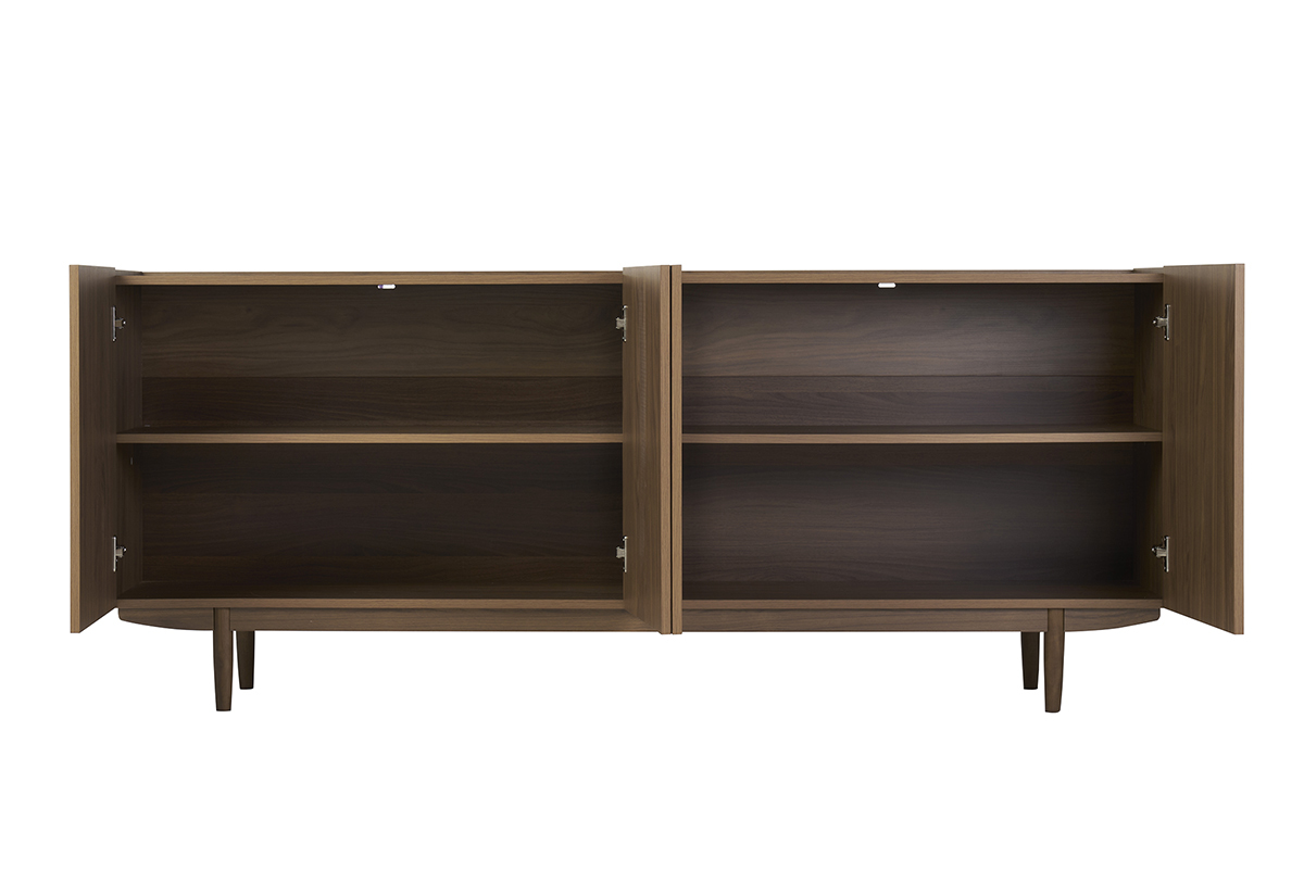 Vintage-Sideboard mit vier Tren aus dunklem Holz B180 cm SANAA