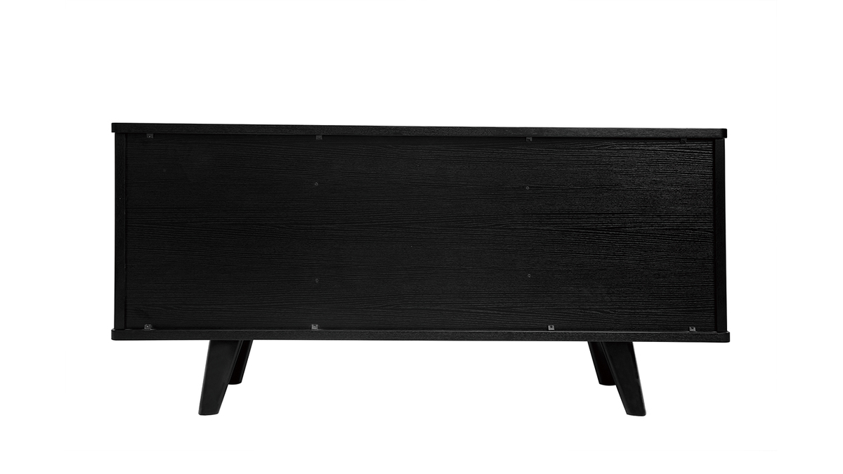 Vintage-Sideboard schwarz mit Tren und Schubladen 160 cm FIFTIES