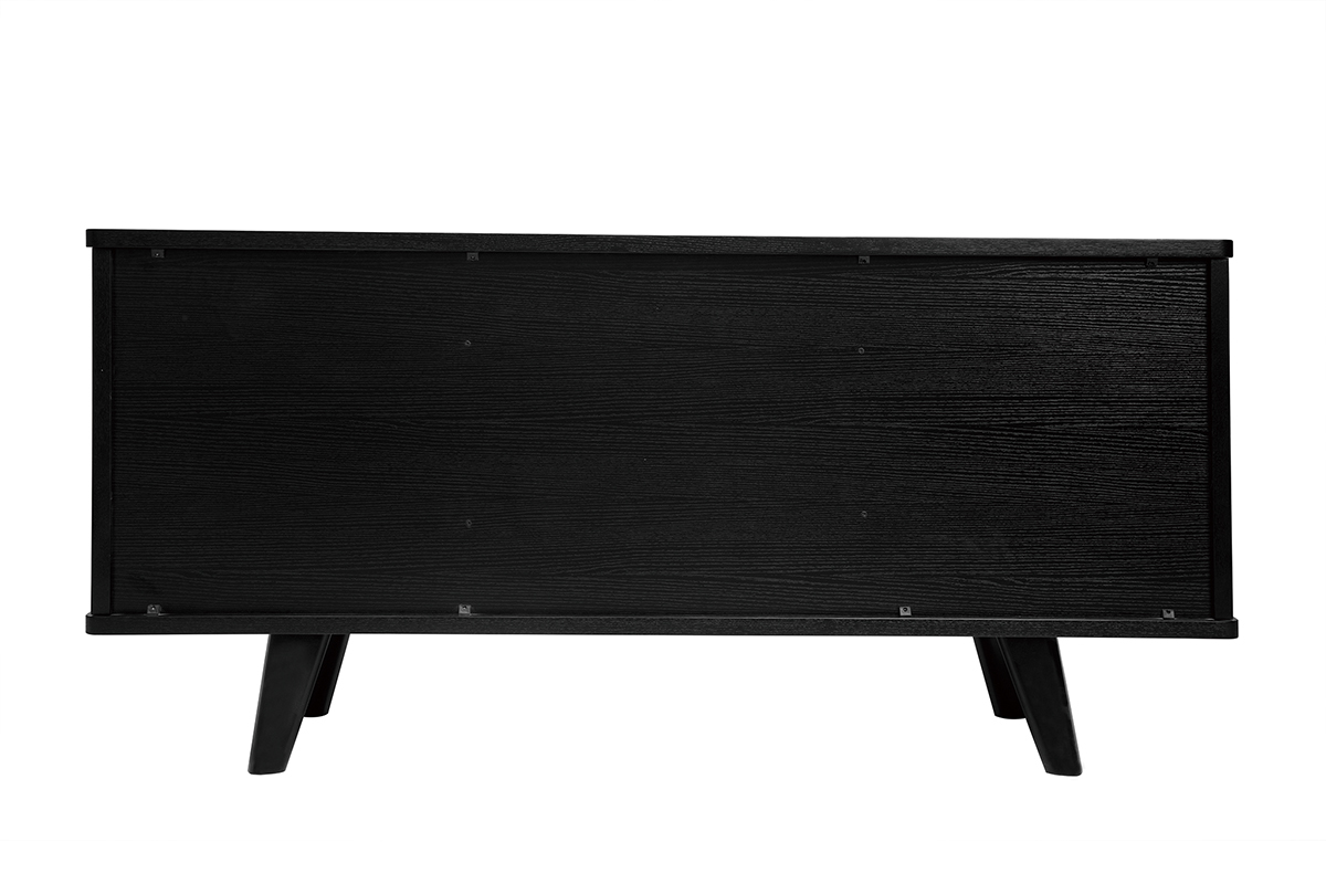 Vintage-Sideboard schwarz mit Tren und Schubladen 160 cm FIFTIES