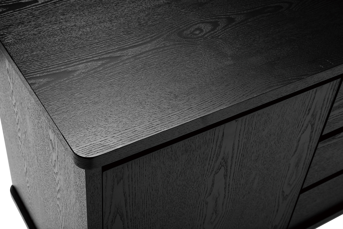 Vintage-Sideboard schwarz mit Tren und Schubladen 160 cm FIFTIES