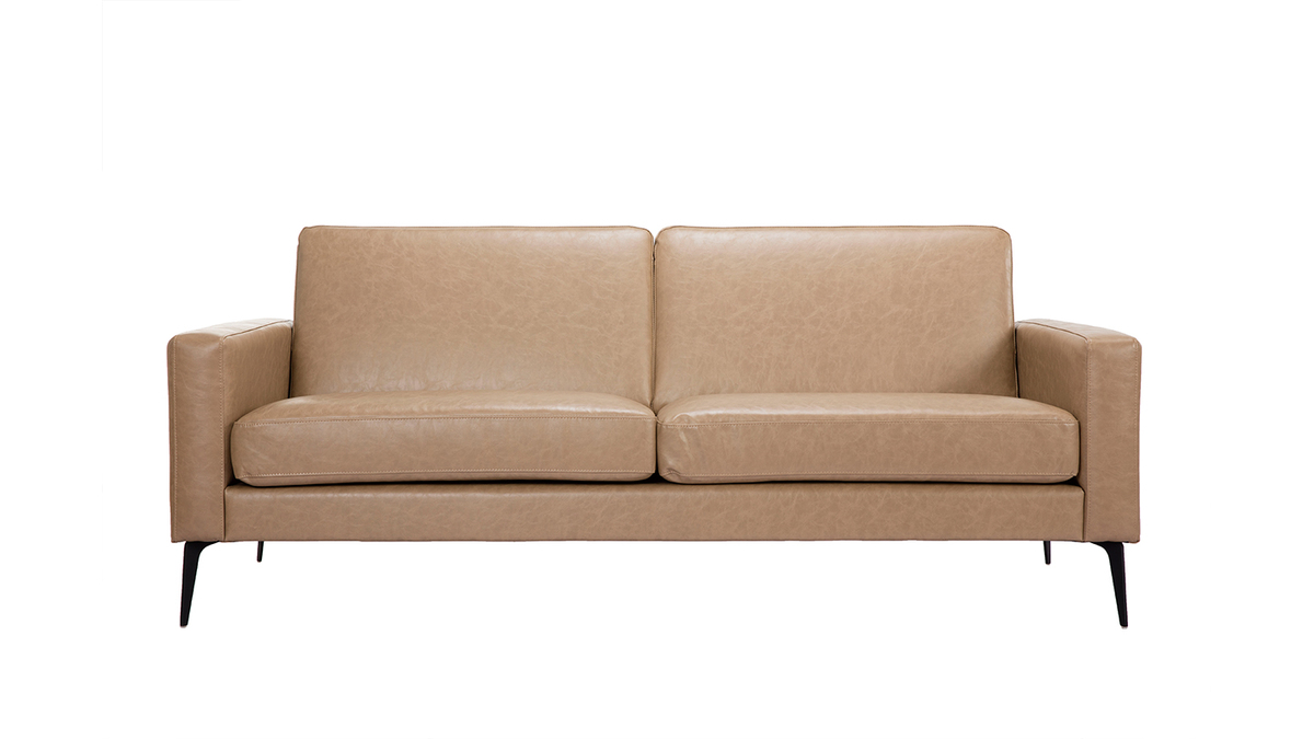 Vintage-Sofa camelfarben 3 Sitzpltze RICCI