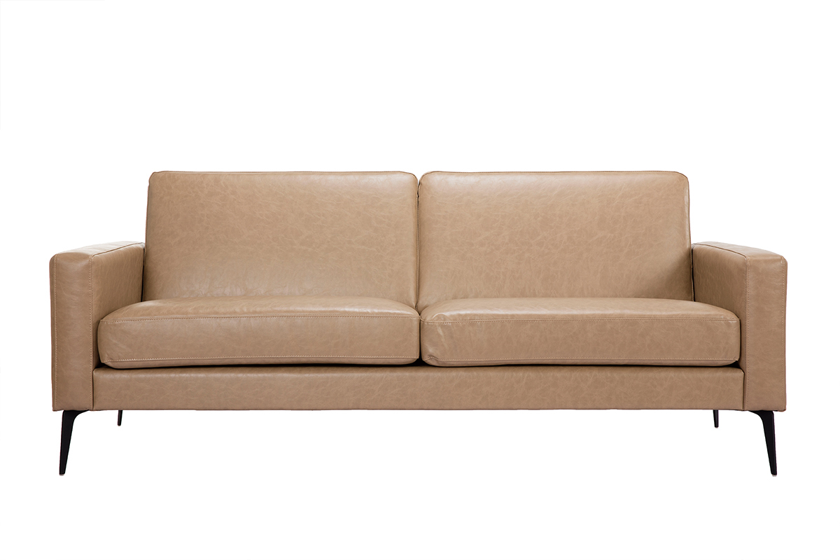 Vintage-Sofa camelfarben 3 Sitzpltze RICCI