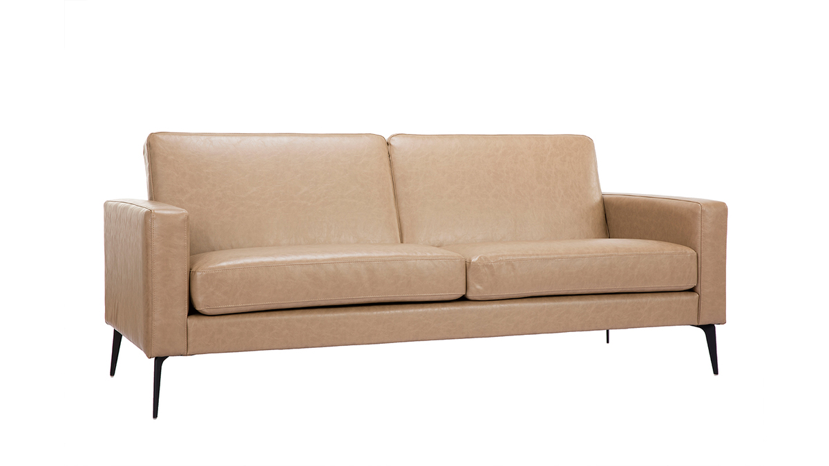 Vintage-Sofa camelfarben 3 Sitzpltze RICCI