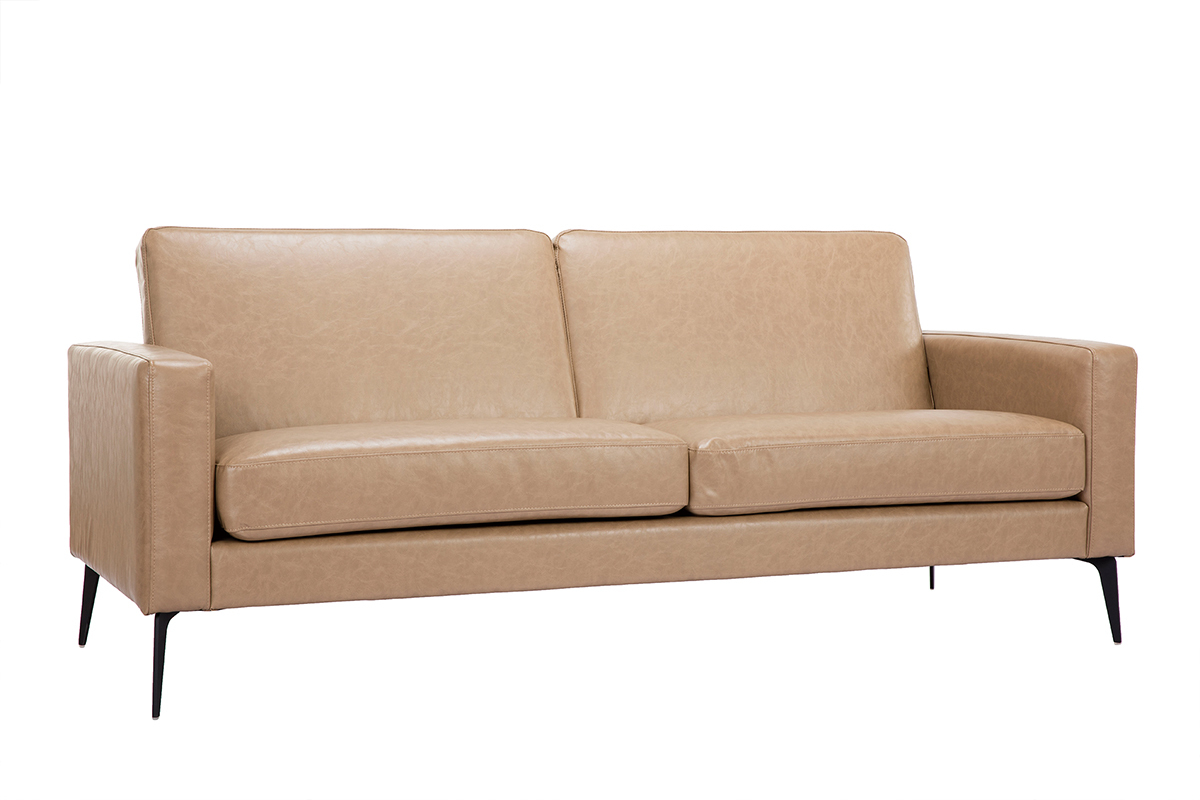Vintage-Sofa camelfarben 3 Sitzpltze RICCI
