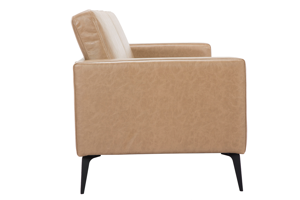 Vintage-Sofa camelfarben 3 Sitzpltze RICCI
