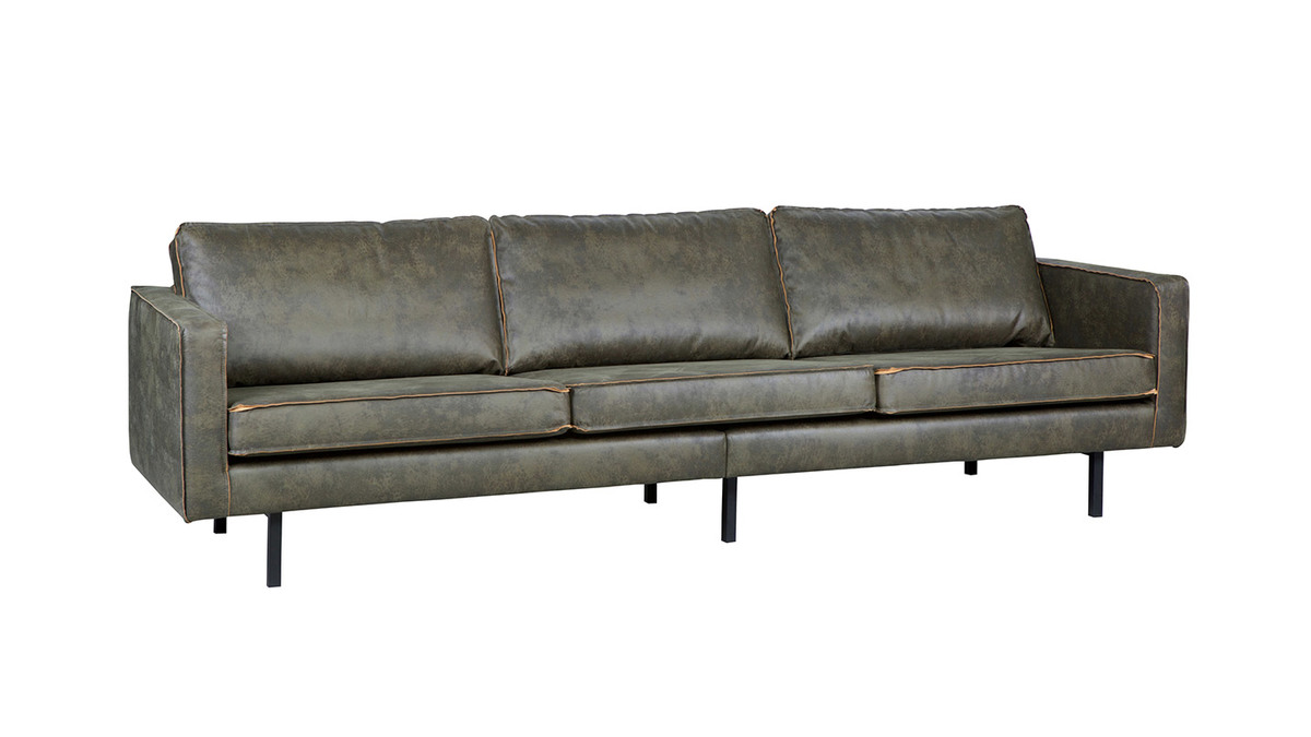 Vintage-Sofa Leder Grn 4 Sitzpltze ASPEN - rekonstituiertes Leder
