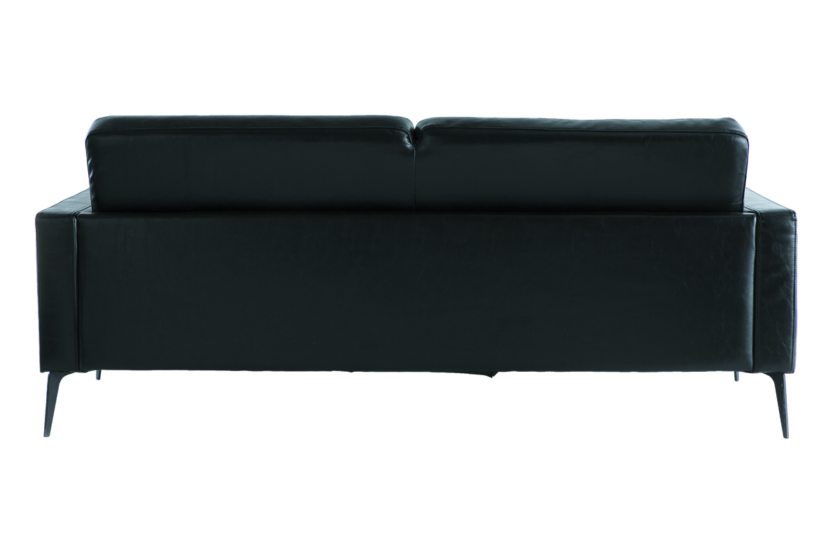 Vintage-Sofa Schwarz 3 Sitzpltze RICCI