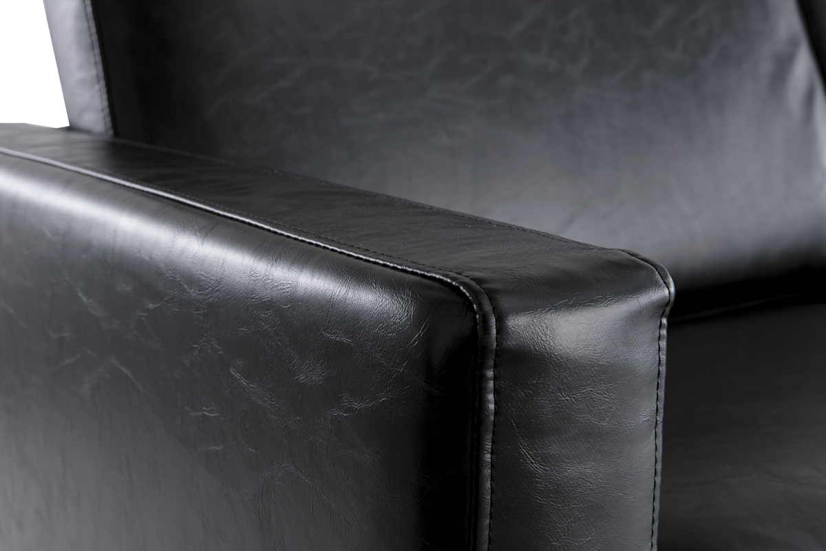Vintage-Sofa Schwarz 3 Sitzpltze RICCI