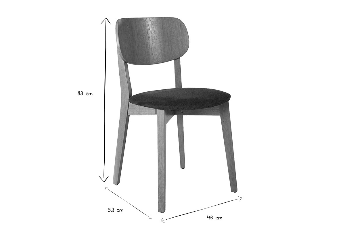 Vintage-St�hle aus hellem Eichenholz und gr�n-khaki strukturiertem Samtoptik-Stoff (Set mit 2) LUCIA