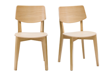 Vintage-Stühle aus hellem Holz (2er-Set) AVEA