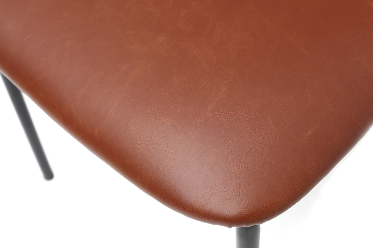 Vintage-St�hle Hellbraun mit Beinen aus schwarzem Metall 2er-Set LAB