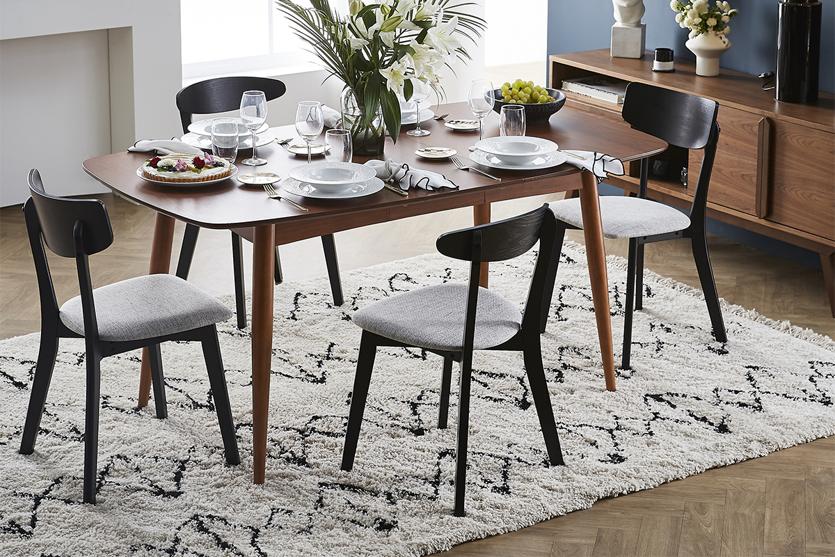 Vintage-Sthle in grau und schwarzem Holz (2er-Set) THEMA