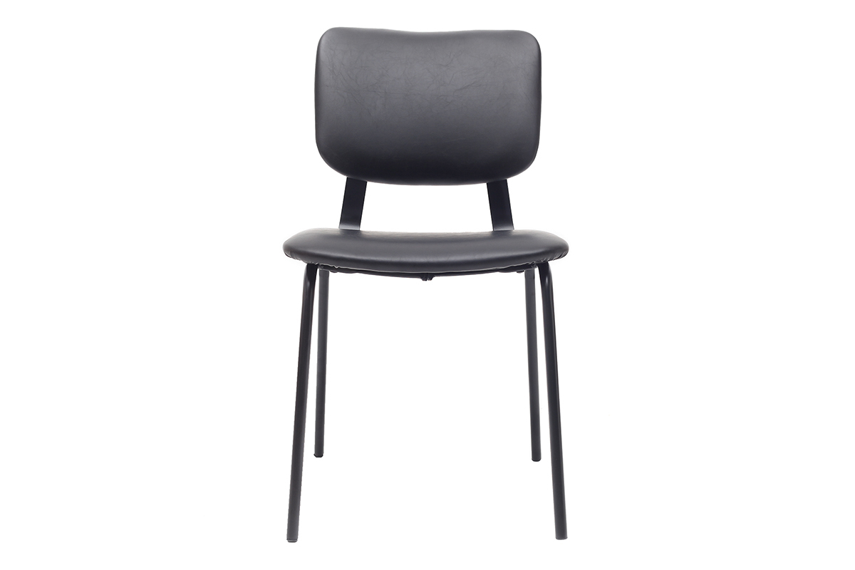 Vintage-St�hle Schwarz mit Metall-Beinen 2er-Set LAB