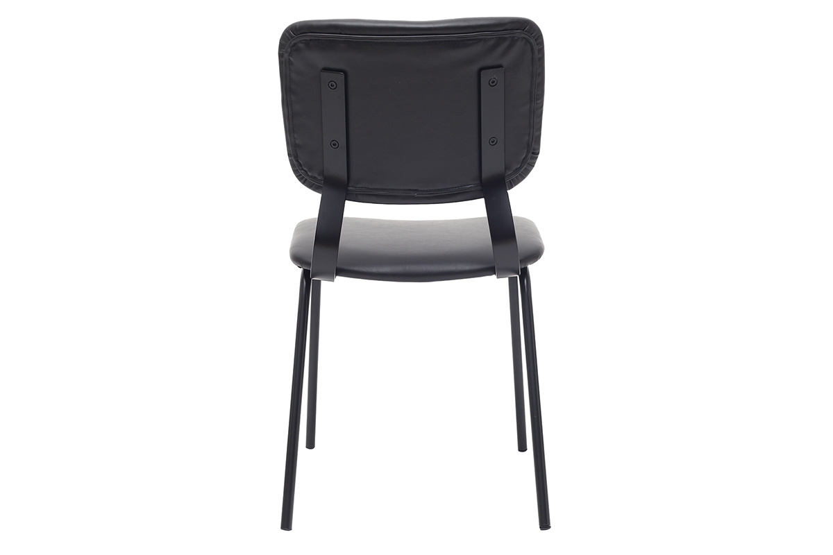 Vintage-St�hle Schwarz mit Metall-Beinen 2er-Set LAB