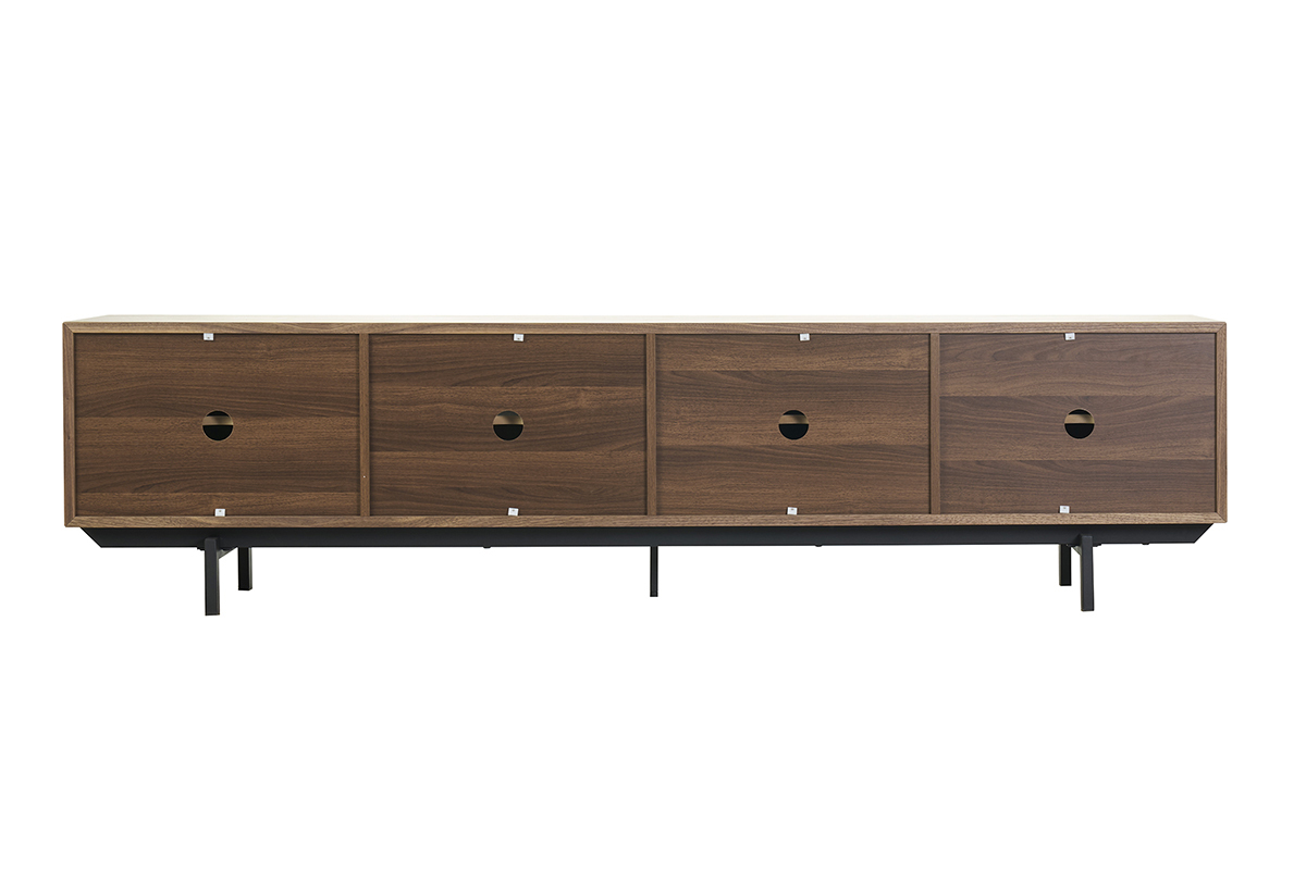 Vintage-TV-Mbel Walnuss und Metall B200 cm MANNY