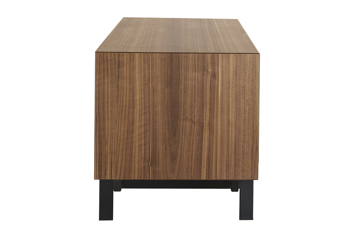 Vintage-TV-Mbel Walnuss und Metall B200 cm MANNY