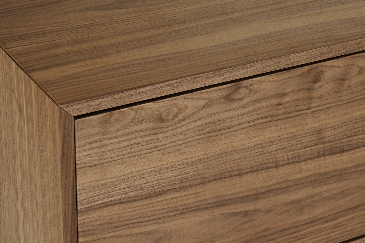 Vintage-TV-Mbel Walnuss und Metall B200 cm MANNY