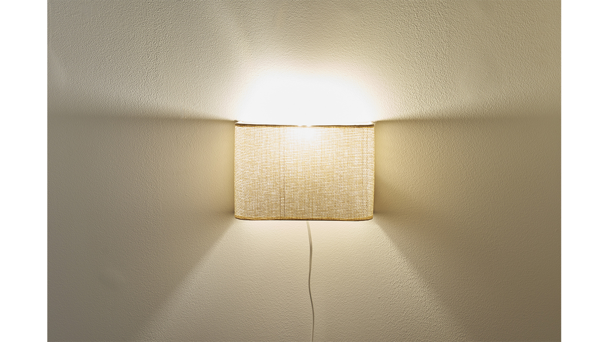 Vintage-Wandleuchte aus gewebtem Papier H25 CUBO