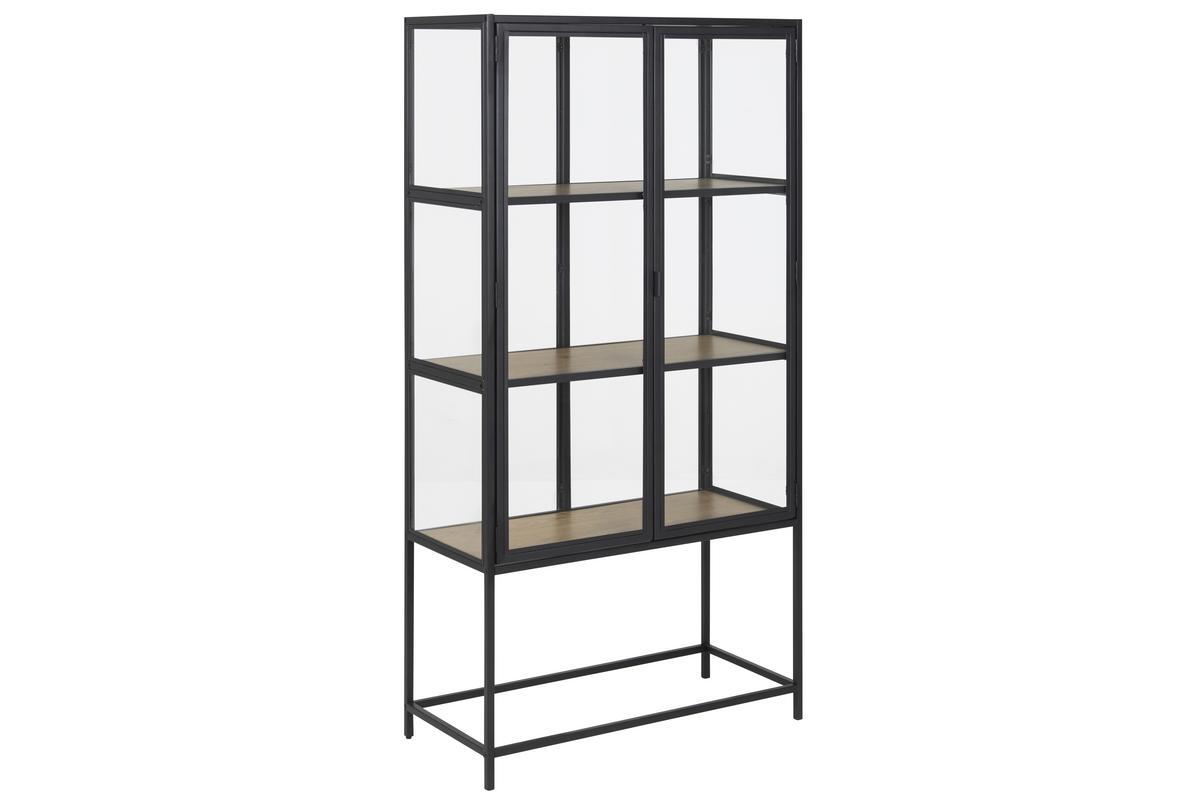 Vitrine aus Glas, Holz und Metall H150 cm - TRESCA