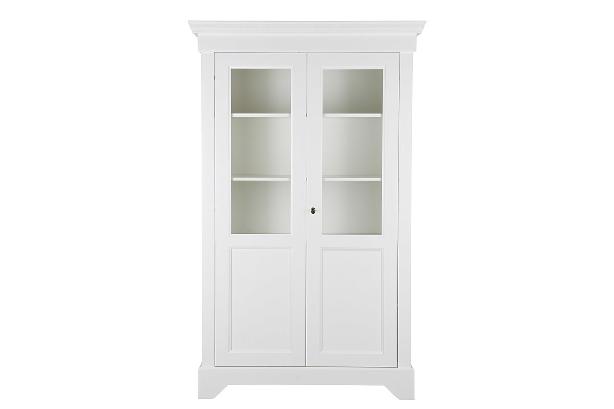 Vitrinenschrank aus massivem Kiefernholz Wei KANPA