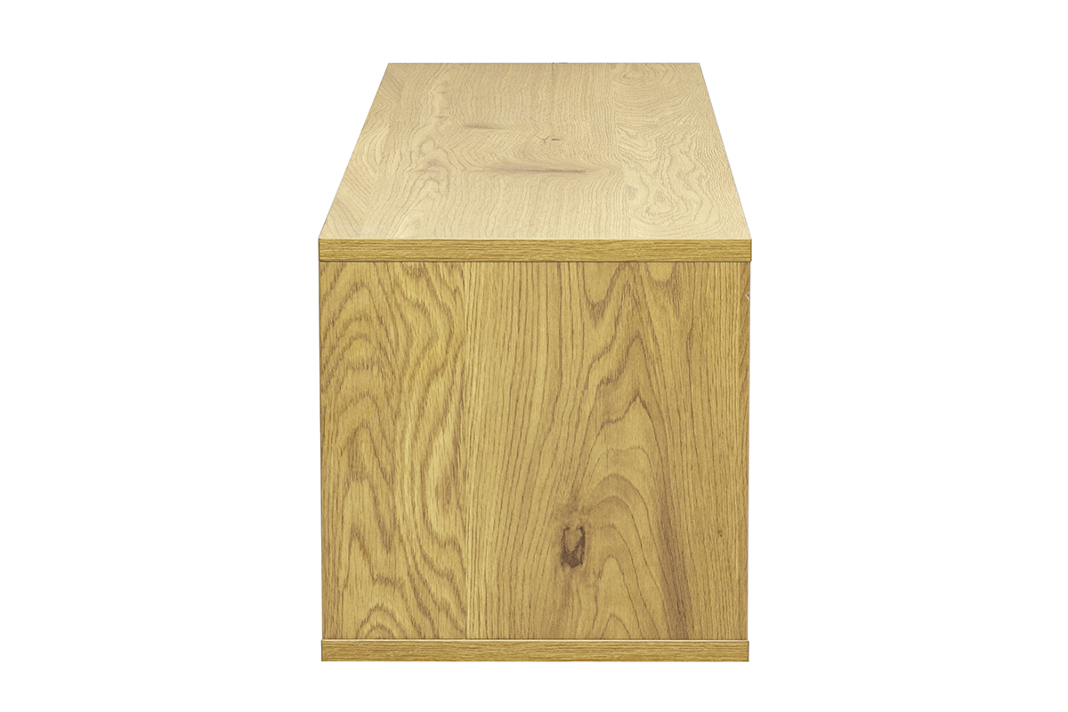 Wand-TV-M�bel aus hellem Eichenholz, Seitenansicht, L�nge L120 cm.