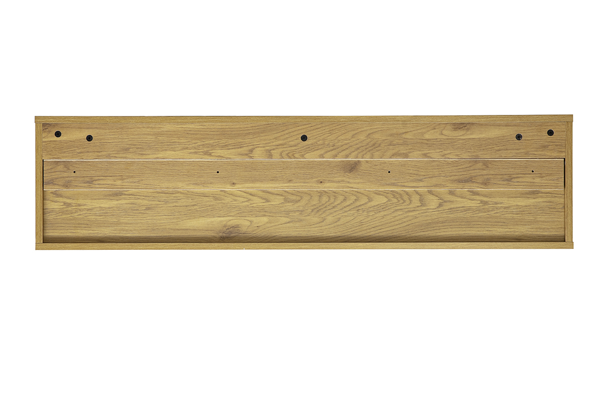 Wand-TV-M�bel in heller Eichenholzoptik, R�ckansicht, mit zwei Schubladen und einem gro�en Fach.
