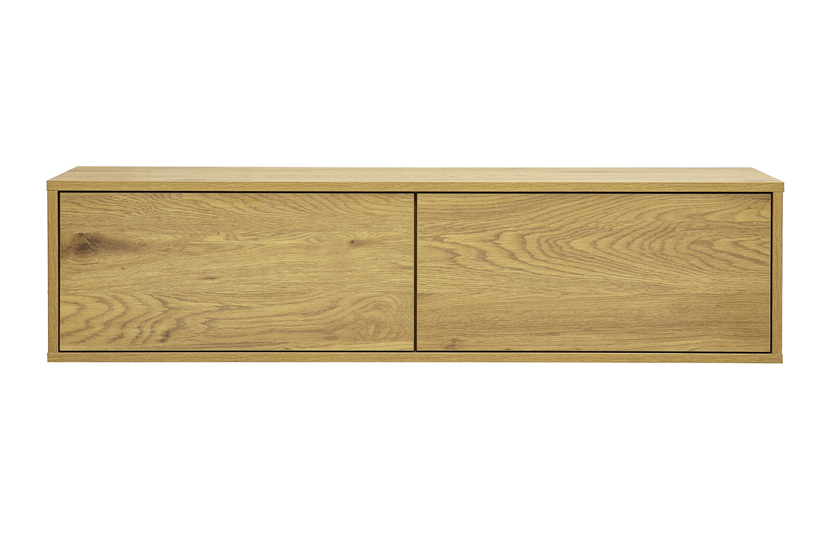 Wand-TV-M�bel aus hellem Eichenholz, Vorderansicht, Ma�e L120 cm