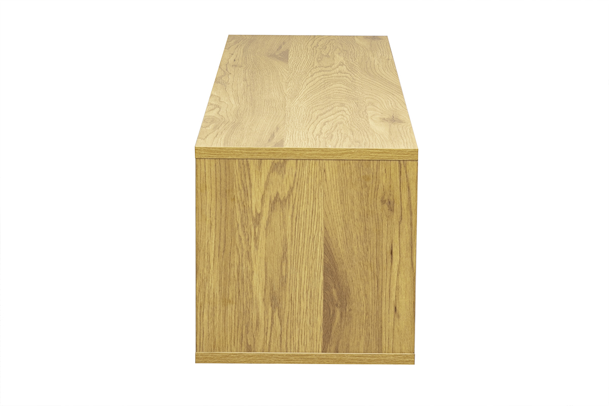 Wand-TV-M�bel aus hellem Eichenholz, Seitenansicht, Ma�e L120 x T30 x H30 cm.