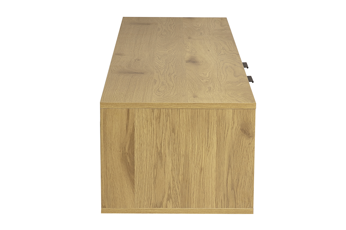 Wand-TV-M�bel aus hellem Holz, Seitenansicht, L150 cm, MANILLE.