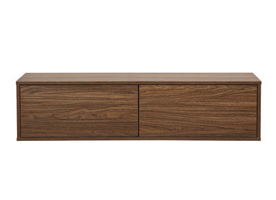 Wand-TV-M&ouml;bel, Oberfl&auml;che aus dunklem Walnuss-Holz L120 cm FLEXO