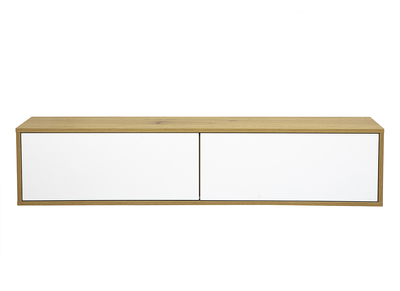 Wand-TV-M&ouml;bel wei&szlig;e und helle Holzoptik Eiche L140 cm FLEXO
