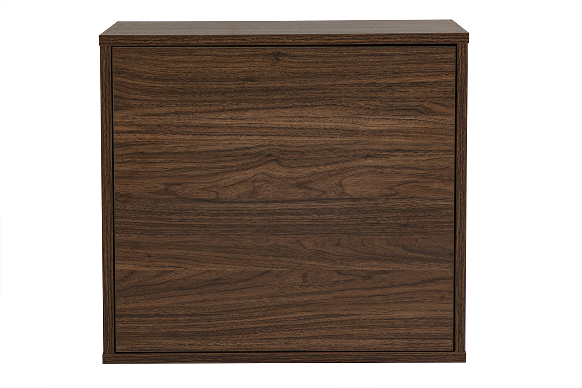 Wandregal mit dunkler Walnuss-Holzoptik, B 55 cm FLEXO, Frontansicht