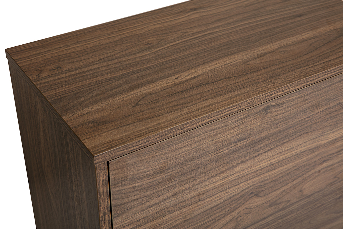 Draufsicht auf das Wandm�bel aus dunklem Holz, Nussbaum-Finish, Ma�e L55 cm