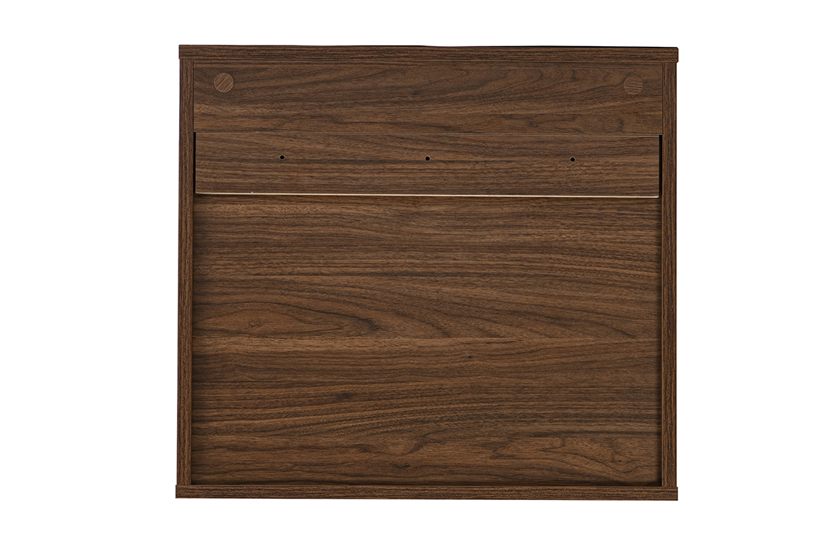 Wandregal in dunkler Walnussholz-Optik, R�ckansicht, Ma�e L55 x T30 x H50 cm