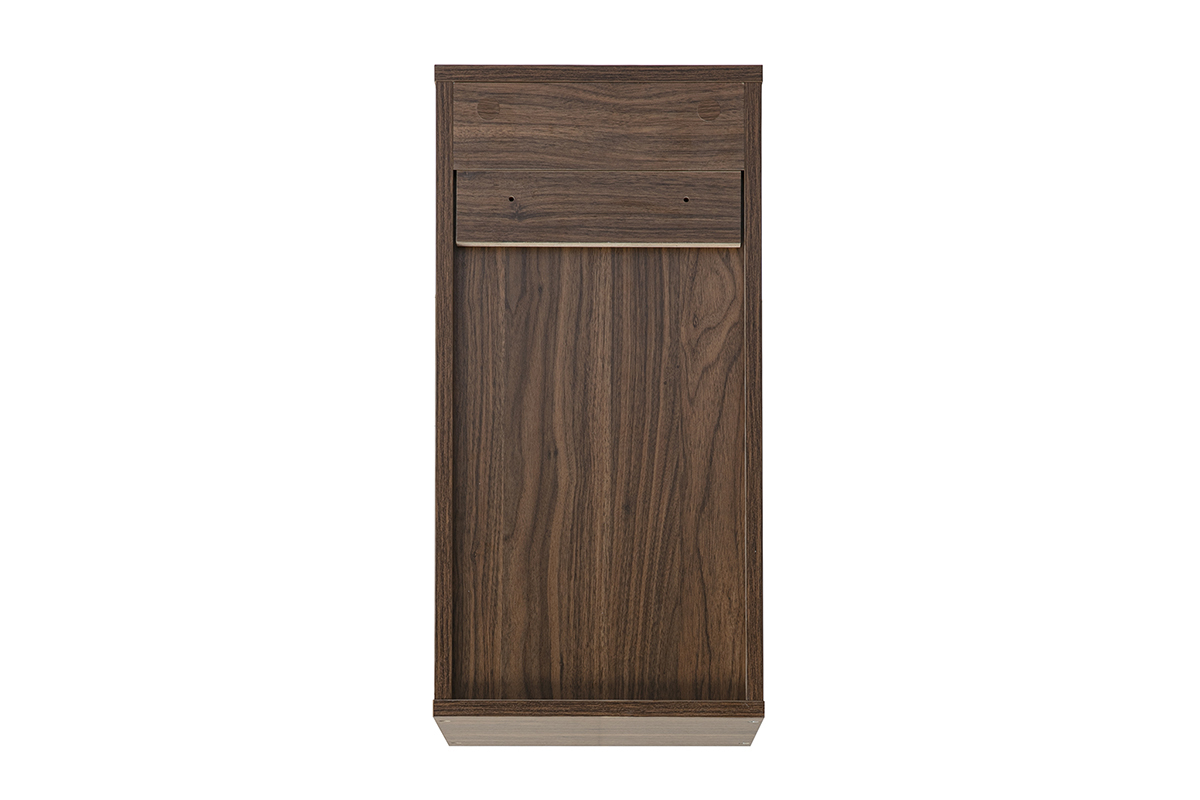 Vertikale Wandaufbewahrung aus dunklem Walnussholz, R�ckansicht, Ma�e 30x30x60 cm