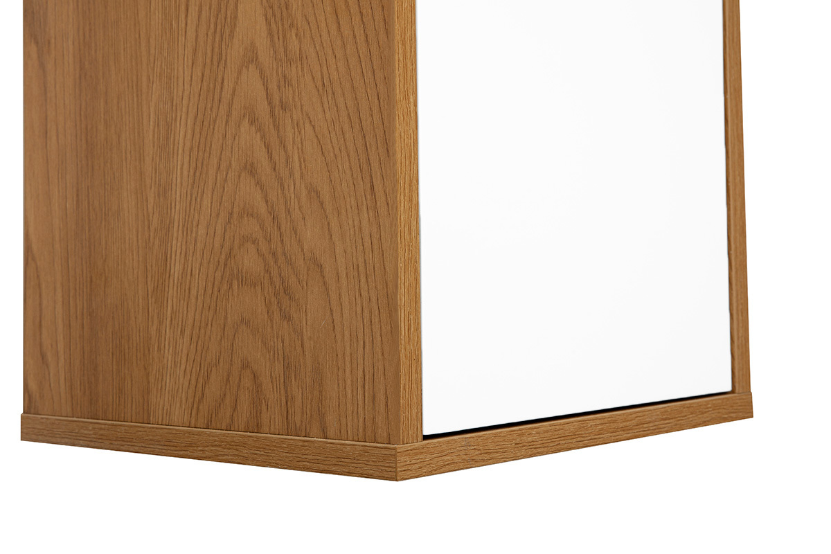 Wandaufbewahrung wei�e Ausf�hrung und helles Holz Eiche L30 cm FLEXO